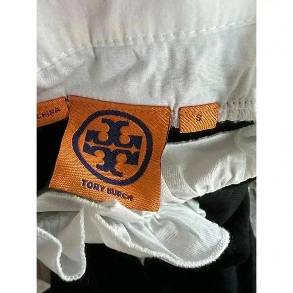 Tory Burch Black Merino Wool Cardigan With Ruffle Collar - Picture 7 of 7